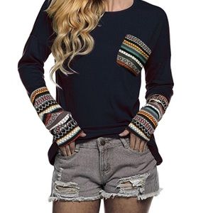 Beautiful women long sleeve o neck blouse